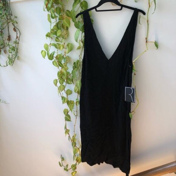Reformation Butler Summer Midi Dress XS Black V-neck Sleeveless - Picture 3 of 7
